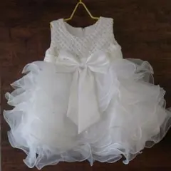 ホワイトフリルセレモニードレス 記念撮影　0326-011