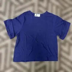 antiqua キッズ 半袖Tシャツ ネイビー ロールアップ袖のサムネイル