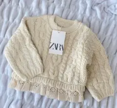 新品タグ付♡ ZARA　ザラベビー　ニット　トップス　アイボリー