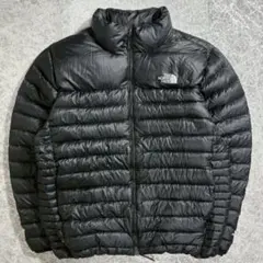 美品 ノースフェイス PERTEX ダウンジャケット 2XL ドローコード 黒
