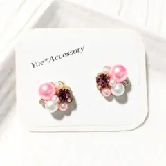 ♡ハンドメイド♡ビジューピアスorイヤリング№74 A-74 ハンドメイド☆ビジューピアス／イヤリング | Mercari