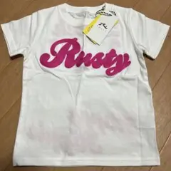 Rusty ピンクロゴ刺繍 Tシャツ　新品