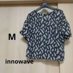 innowave ネイビー 羽根模様 半袖 Mのサムネイル