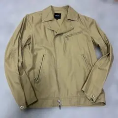 BEAMS ベージュ シングルライダースジャケット M