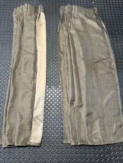 ブラウン ストライプカーテン ポリエステル製