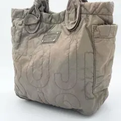 【A4可】マークジェイコブス　トートバッグ　ナイロン　ステッチ　カーキベージュ