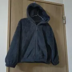 GU フェイクファー　フーディジャケット130㎝ グレー