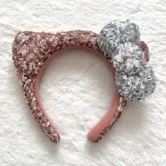 usj キティスパンコールカチューシャ（ローズゴールド・シルバー）