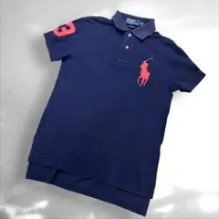 ポロラルフローレン ビックポニー　半袖ポロシャツ　ネイビーレッドS（E1