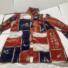 最終処分します。チェーン柄、長袖シャツ