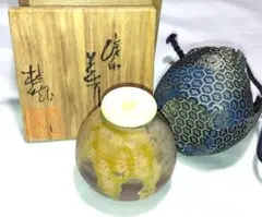 [茶道具] 桂秋作　信楽焼　茶入　(共箱) ○ 茶道具] 桂秋作 信楽焼 茶入 (共箱)