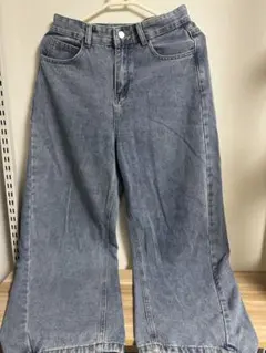 ワイドレッグデニムライトブルー