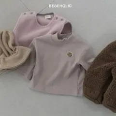 韓国子供服 bebeholic ハーフタートルネックT Beige 80cm