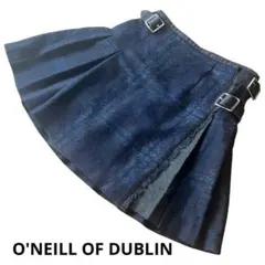 ［Anne様　オニール オブ ダブリン］チェックプリーツスカート　ネイビー