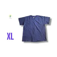 【最終価格】フルーツオブザルーム Vネック 無地 半袖 Tシャツ ネイビー XL