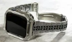 シルバー◎アップルウォッチバンド ステンレスベルト Apple Watchカバー