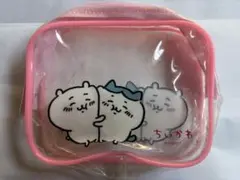ちいかわ クリアスクエアポーチ ピンク　ハチワレ
