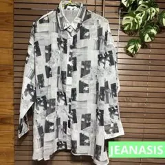 ジーナシス　長袖柄シャツ