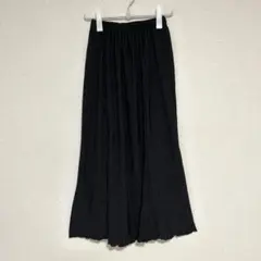 クラシカルエフ ロングフレアスカート プリーツスカート ブラック M
