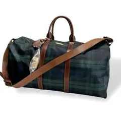 美品 ラルフローレン ボストンバッグ レザー PVC 2WAY 大容量 チェック