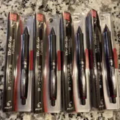 PILOT ドクターグリップ　フルブラック　シャーペン　ボルドー　4本