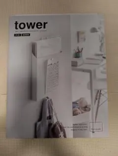 【新品未使用】山崎実業 石こうボード壁対応プリント収納ホルダー タワー　ホワイトのサムネイル