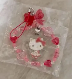 きらきらビーズチャーム ストラップ サンリオ ハローキティ　ガチャガチャ