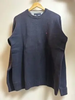 【TOMMY HILFIGER】Lサイズ スモールロゴニットセーター