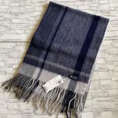 新品 マフラー ウール100% チェック柄マフラー フリーサイズ