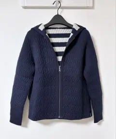 『美品』MAX＆Co ネイビー リバーシブル　ニットジップアップ パーカー