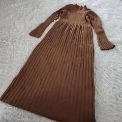 Laveange ラビアンジェ ロング ワンピース ニット プリーツ M