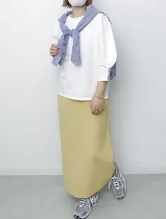 【未使用タグ付】Auntie Rosa Holiday カラーナロースカート　Mのサムネイル
