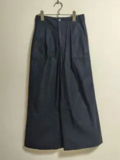 スピックアンドスパン　バックサテンカーゴワイドパンツ　ブラック