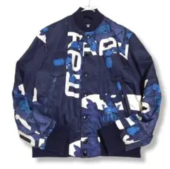 長袖　ブルゾン　青　ネイビー　メンズ　古着　アート　M　G-STAR RAW