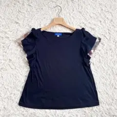 【未使用級】ブルーレーベルクレストブリッジ　チェックショルダーリボンＴ　38のサムネイル