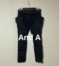 And A アンドエー ジョッパーズパンツ ワークパンツ ネイビー 日本製