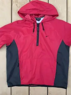 90s NIKEナイロンアノラックジャケット レッド／ブラック