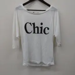 (11)SLY Chic ロゴプリント 七分袖 カットソー ホワイトのサムネイル