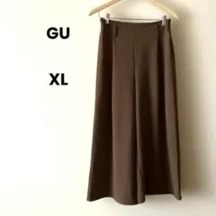 ジーユー ブラウン ガウチョパンツ ワイドパンツ 大きめ XL
