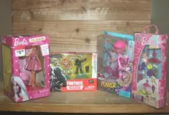 まとめて☆ 海外お土産+他 計4点 (バービー,プリンセスパワー,メガブロック)