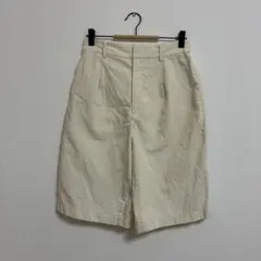 UNIQLOユニクロアイボリー ハーフパンツゴム入りウエスト　リネン M