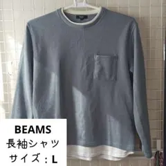 BEAMS 長袖シャツ ブルーグレー サイズL 裏起毛