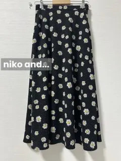 k0290 niko and... マーガレットフレアスカート　ブラック