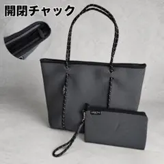 2022◆willow bayウィローベイ トートバッグ ネオプレン チャコールのサムネイル