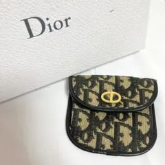 Dior レザー　【美品】　トロッター 小銭入れ　財布　ネイビー　キャンバス