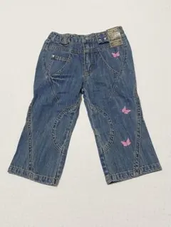 新品未使用 FIXONI デニムパンツ 86サイズ 蝶刺繍