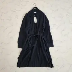 ビアズリー 袖ニットハオリコート ノーカラー ライトアウター コットン 