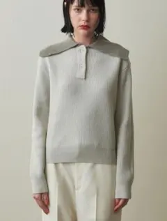 steven alan グレー リブ編み セーター