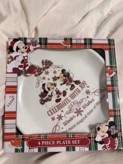 ディズニー クリスマス プレート 4枚セット メラミンプレート 新品未使用