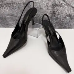 美品 Sergio Rossi ミュール ポインテッドトゥ ピンヒール アンクル